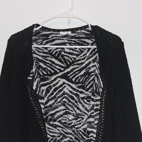 Chicos  Black Zebra Cardigan Sweater Women's XL - Picture 6 of 9